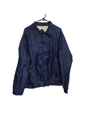 Eagles Ridge Sport Nylon Jacket Mens Size Large Navy Blue Windbreaker Activewear